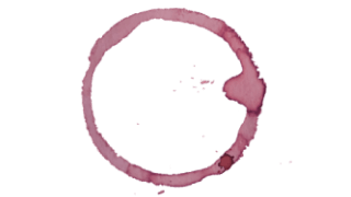 macchia di vino rosso circolare