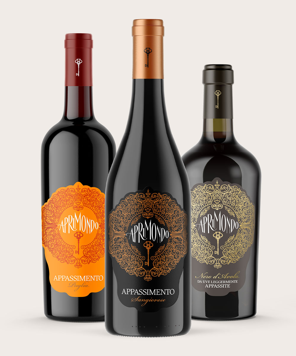 3 bottiglie di vino aprimondo