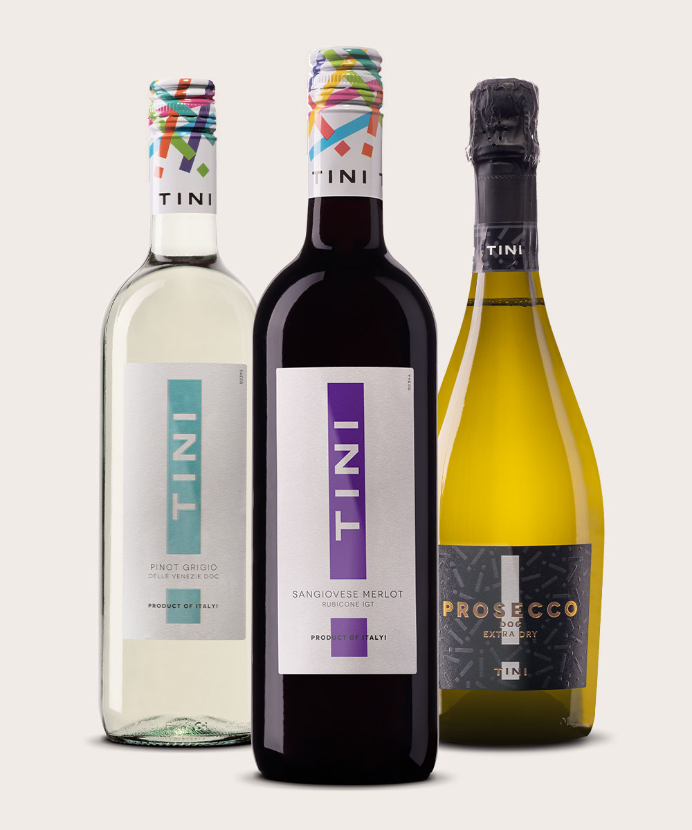 3 bottiglie di vino tini