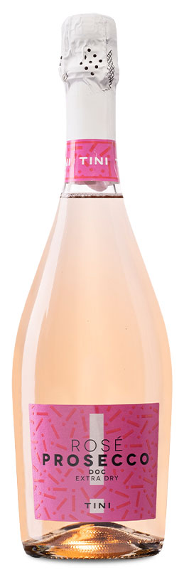 bottiglia di prosecco rosé tini