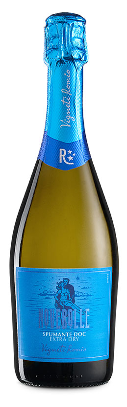 bottiglia di spumante novebolle vigneti romio